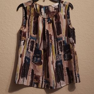 Christopher & Banks Sleeveless Printed Top